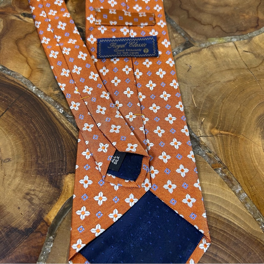 Classic Orange Floral Men's Tie
